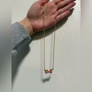 Kate Spade Gold Necklace with Pink Bow 🎀